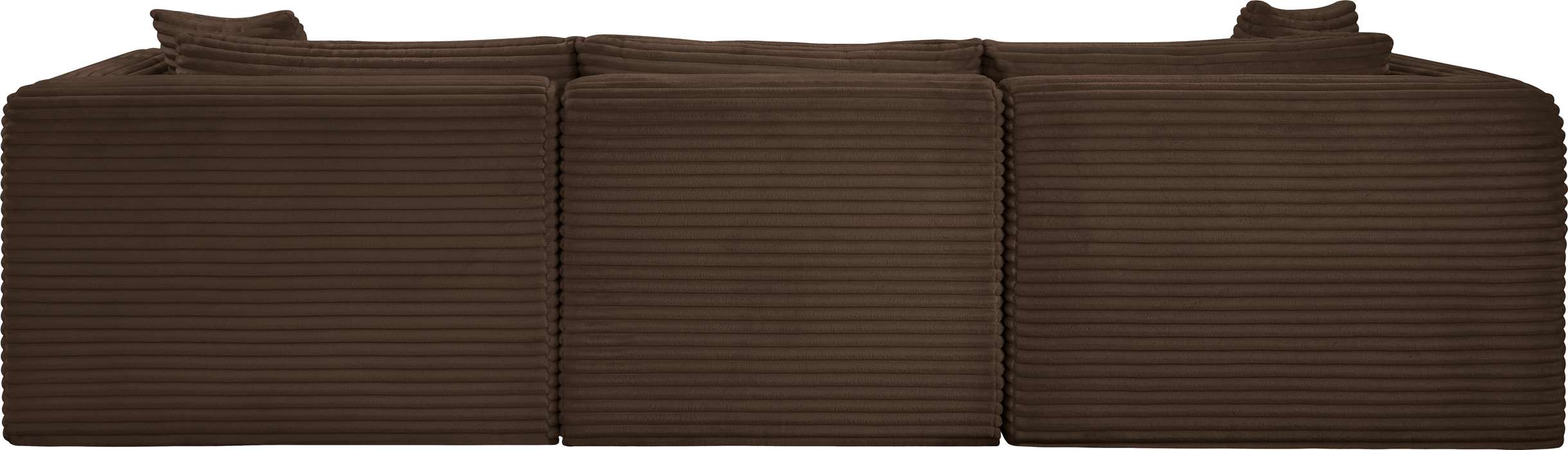 Meridian Furniture - Shaggy 109" Brown Corduroy Performance Fabric Upholstered 3 pc. Sofa - 641Brown-S109 - GreatFurnitureDeal