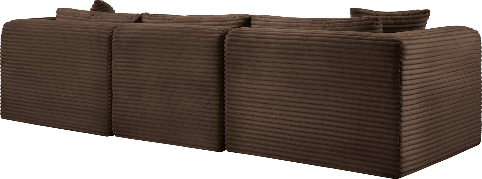Meridian Furniture - Shaggy 109" Brown Corduroy Performance Fabric Upholstered 3 pc. Sofa - 641Brown-S109 - GreatFurnitureDeal