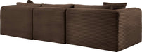 Meridian Furniture - Shaggy 109" Brown Corduroy Performance Fabric Upholstered 3 pc. Sofa - 641Brown-S109 - GreatFurnitureDeal