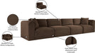 Meridian Furniture - Shaggy 140" Brown Corduroy Performance Fabric Upholstered 4 pc. Sofa - 641Brown-S140 - GreatFurnitureDeal