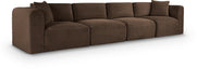 Meridian Furniture - Shaggy 140" Brown Corduroy Performance Fabric Upholstered 4 pc. Sofa - 641Brown-S140 - GreatFurnitureDeal