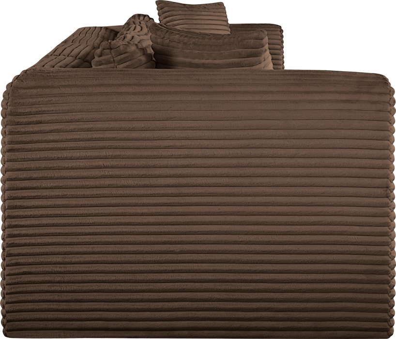 Meridian Furniture - Shaggy 140" Brown Corduroy Performance Fabric Upholstered 4 pc. Sofa - 641Brown-S140 - GreatFurnitureDeal