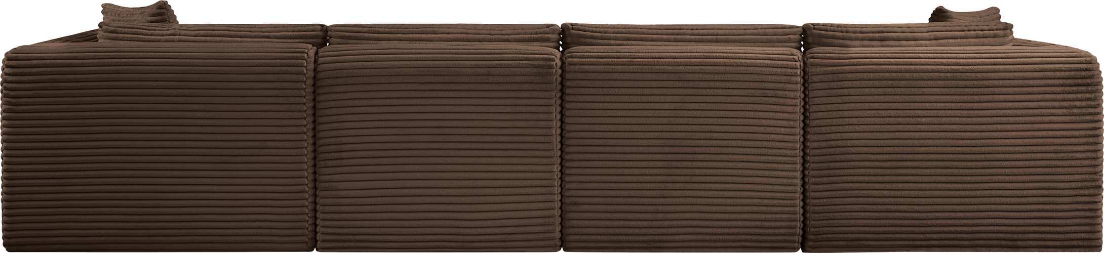 Meridian Furniture - Shaggy 140" Brown Corduroy Performance Fabric Upholstered 4 pc. Sofa - 641Brown-S140 - GreatFurnitureDeal