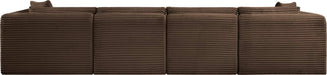 Meridian Furniture - Shaggy 140" Brown Corduroy Performance Fabric Upholstered 4 pc. Sofa - 641Brown-S140 - GreatFurnitureDeal