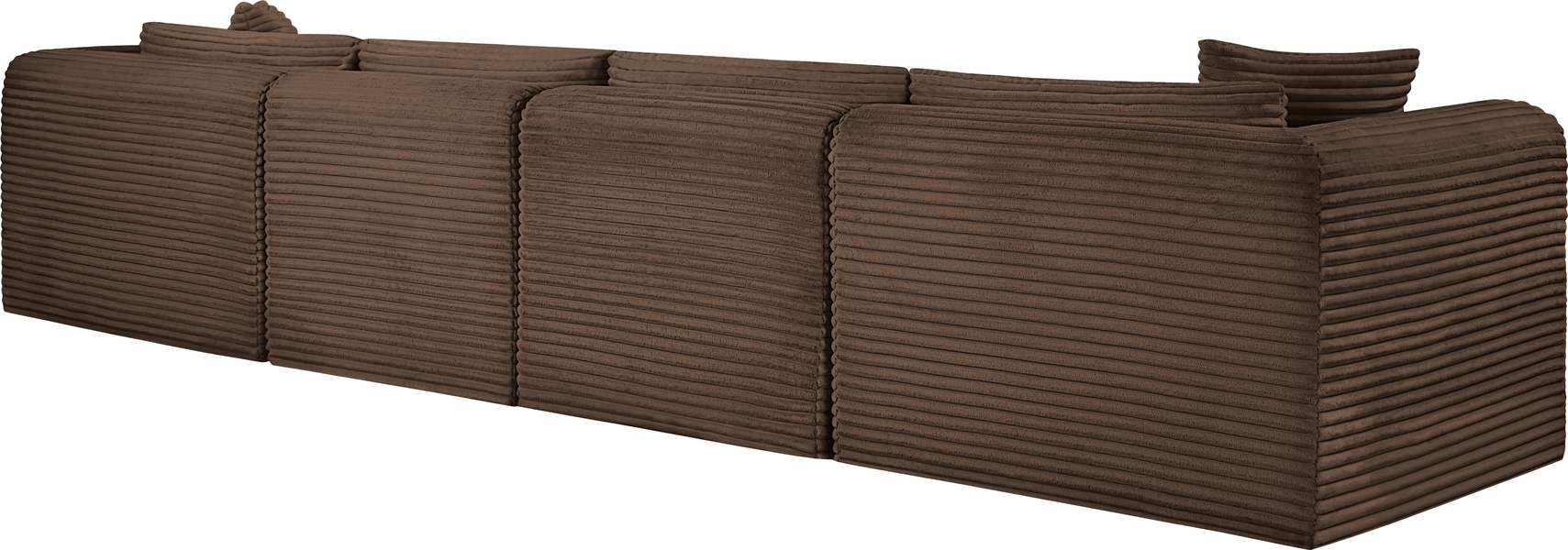 Meridian Furniture - Shaggy 140" Brown Corduroy Performance Fabric Upholstered 4 pc. Sofa - 641Brown-S140 - GreatFurnitureDeal