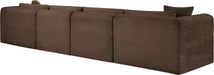 Meridian Furniture - Shaggy 140" Brown Corduroy Performance Fabric Upholstered 4 pc. Sofa - 641Brown-S140 - GreatFurnitureDeal