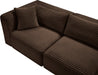 Meridian Furniture - Shaggy 140" Brown Corduroy Performance Fabric Upholstered 4 pc. Sofa - 641Brown-S140 - GreatFurnitureDeal