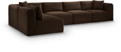 Meridian Furniture - Shaggy 140" Brown Corduroy Performance Fabric Upholstered 5 pc. Sectional - 641Brown-Sec5B - GreatFurnitureDeal
