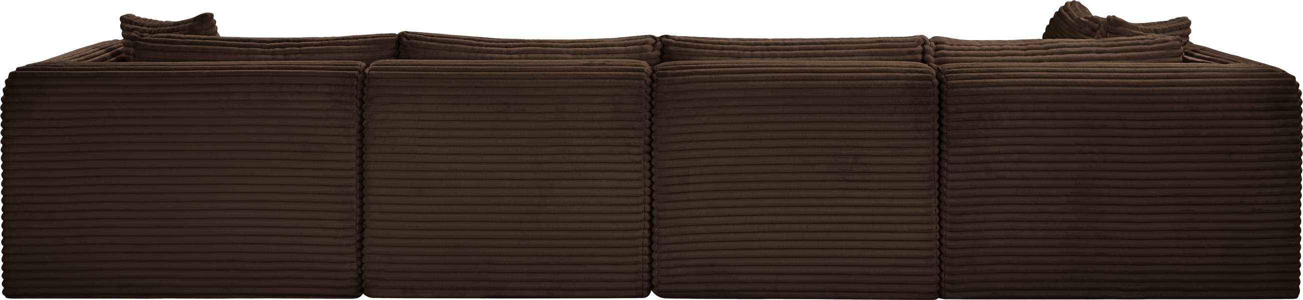 Meridian Furniture - Shaggy 140" Brown Corduroy Performance Fabric Upholstered 5 pc. Sectional - 641Brown-Sec5B - GreatFurnitureDeal