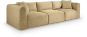 Meridian Furniture - Shaggy 109" Camel Corduroy Performance Fabric Upholstered 3 pc. Sofa - 641Camel-S109 - GreatFurnitureDeal