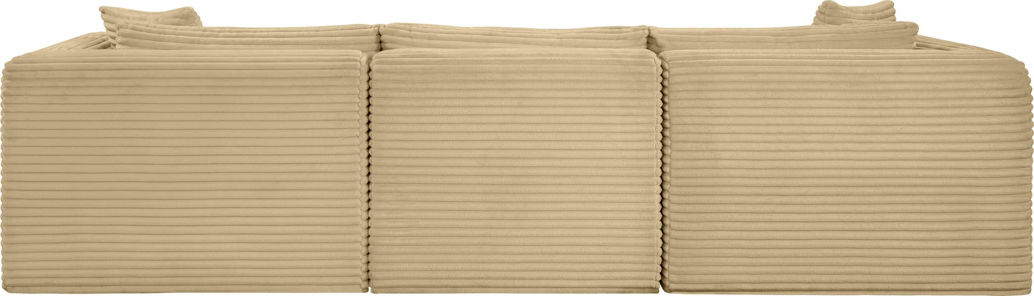 Meridian Furniture - Shaggy 109" Camel Corduroy Performance Fabric Upholstered 3 pc. Sofa - 641Camel-S109 - GreatFurnitureDeal