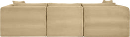 Meridian Furniture - Shaggy 109" Camel Corduroy Performance Fabric Upholstered 3 pc. Sofa - 641Camel-S109 - GreatFurnitureDeal