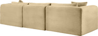 Meridian Furniture - Shaggy 109" Camel Corduroy Performance Fabric Upholstered 3 pc. Sofa - 641Camel-S109 - GreatFurnitureDeal