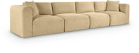 Meridian Furniture - Shaggy 140" Camel Corduroy Performance Fabric Upholstered 4 pc. Sofa - 641Camel-S140 - GreatFurnitureDeal