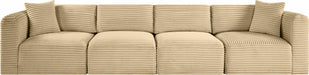 Meridian Furniture - Shaggy 140" Camel Corduroy Performance Fabric Upholstered 4 pc. Sofa - 641Camel-S140 - GreatFurnitureDeal