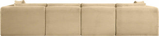 Meridian Furniture - Shaggy 140" Camel Corduroy Performance Fabric Upholstered 4 pc. Sofa - 641Camel-S140 - GreatFurnitureDeal