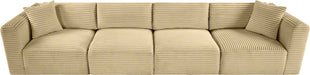 Meridian Furniture - Shaggy 140" Camel Corduroy Performance Fabric Upholstered 4 pc. Sofa - 641Camel-S140 - GreatFurnitureDeal