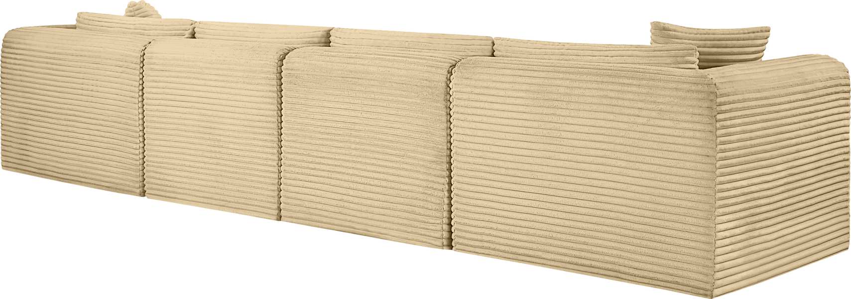 Meridian Furniture - Shaggy 140" Camel Corduroy Performance Fabric Upholstered 4 pc. Sofa - 641Camel-S140 - GreatFurnitureDeal