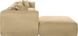 Meridian Furniture - Shaggy 140" Camel Corduroy Performance Fabric Upholstered 5 pc. Sectional - 641Camel-Sec5A - GreatFurnitureDeal