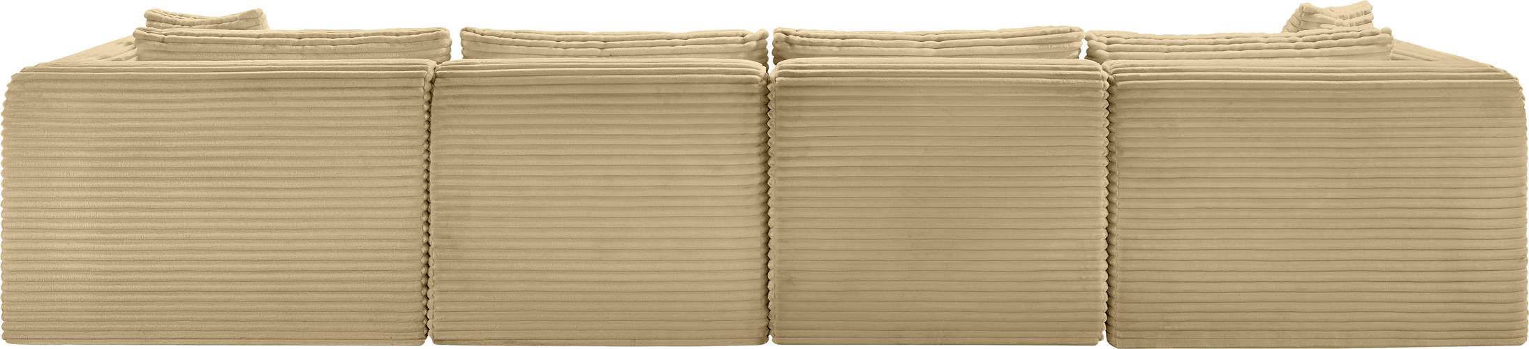 Meridian Furniture - Shaggy 140" Camel Corduroy Performance Fabric Upholstered 5 pc. Sectional - 641Camel-Sec5A - GreatFurnitureDeal