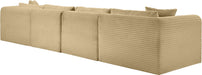 Meridian Furniture - Shaggy 140" Camel Corduroy Performance Fabric Upholstered 5 pc. Sectional - 641Camel-Sec5A - GreatFurnitureDeal