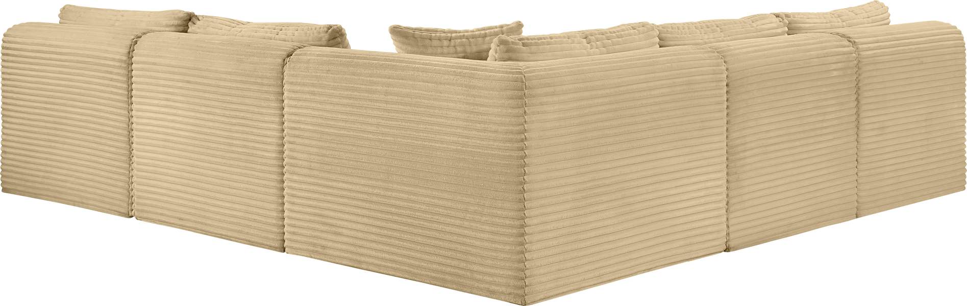 Meridian Furniture - Shaggy 101" Camel Corduroy Performance Fabric Upholstered 5 pc. Sectional - 641Camel-Sec5D - GreatFurnitureDeal