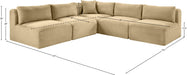 Meridian Furniture - Shaggy 101" Camel Corduroy Performance Fabric Upholstered 5 pc. Sectional - 641Camel-Sec5D - GreatFurnitureDeal