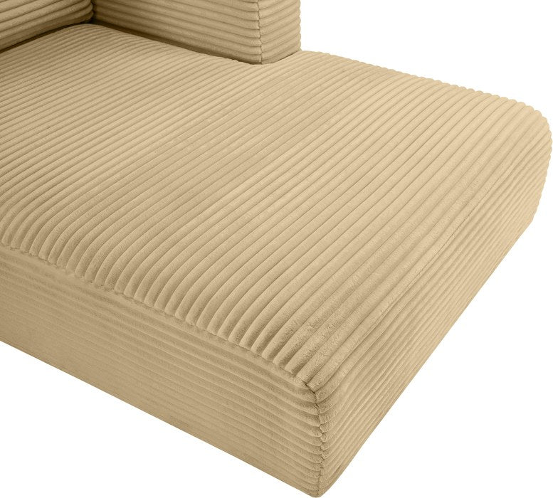 Meridian Furniture - Shaggy 145" Camel Corduroy Performance Fabric Upholstered 5 pc. Sectional - 641Camel-Sec5F - GreatFurnitureDeal
