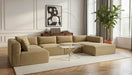 Meridian Furniture - Shaggy 145" Camel Corduroy Performance Fabric Upholstered 5 pc. Sectional - 641Camel-Sec5F - GreatFurnitureDeal