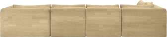 Meridian Furniture - Shaggy 145" Camel Corduroy Performance Fabric Upholstered 5 pc. Sectional - 641Camel-Sec5F - GreatFurnitureDeal