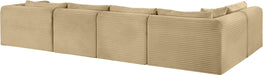 Meridian Furniture - Shaggy 145" Camel Corduroy Performance Fabric Upholstered 5 pc. Sectional - 641Camel-Sec5F - GreatFurnitureDeal