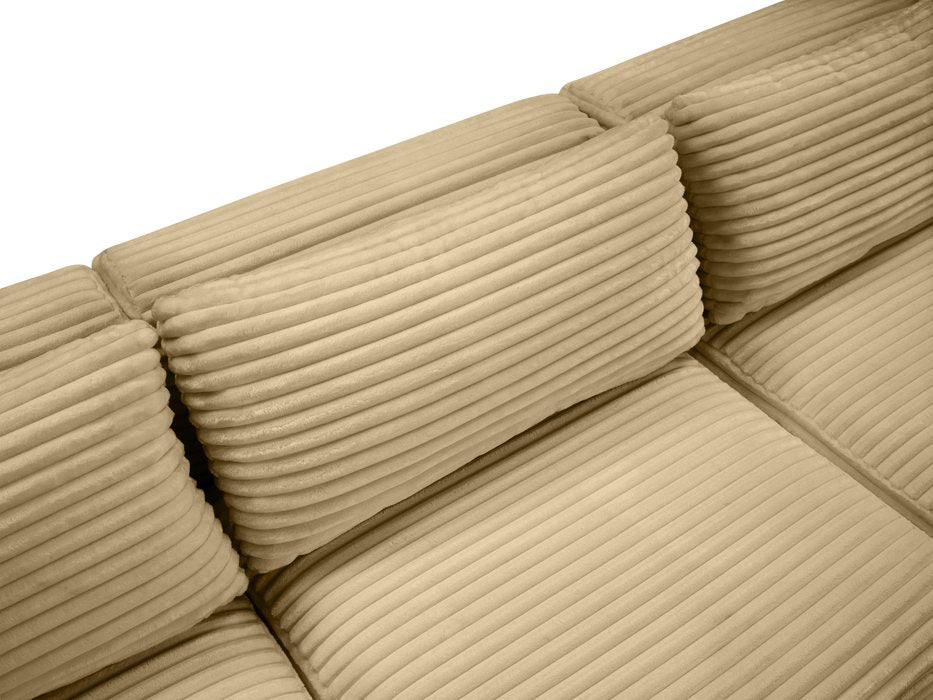 Meridian Furniture - Shaggy 145" Camel Corduroy Performance Fabric Upholstered 5 pc. Sectional - 641Camel-Sec5F - GreatFurnitureDeal