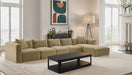 Meridian Furniture - Shaggy 176" Camel Corduroy Performance Fabric Upholstered 5 pc. Sectional - 641Camel-Sec5G - GreatFurnitureDeal