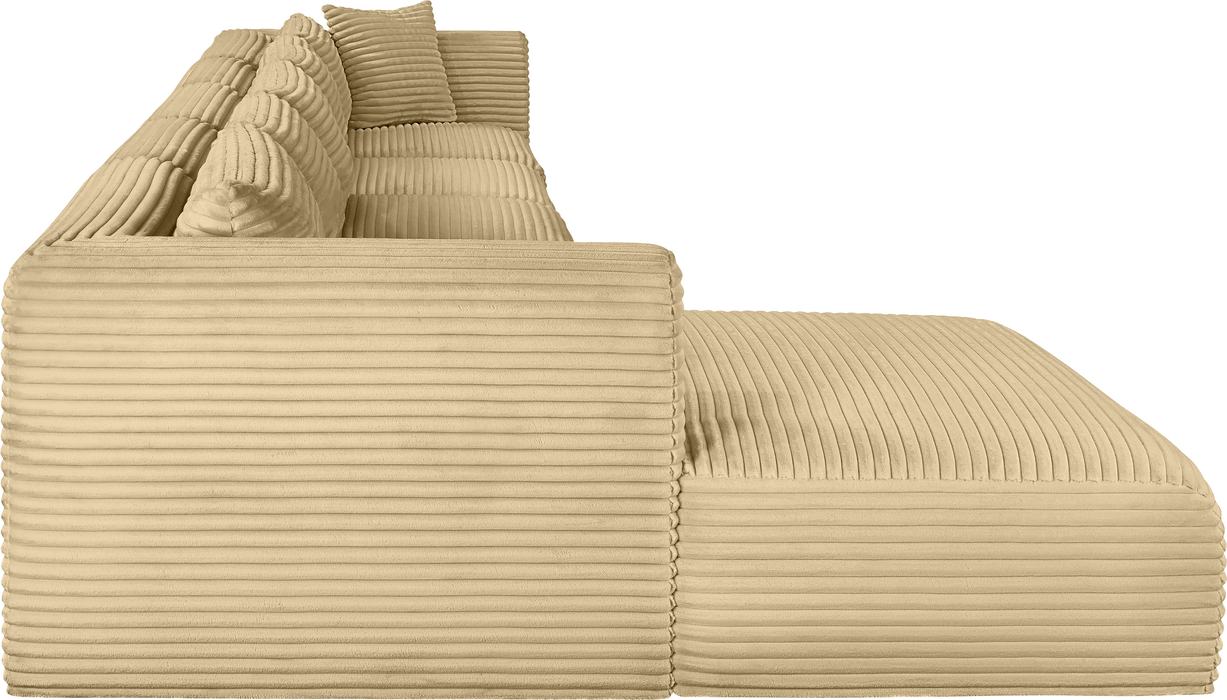 Meridian Furniture - Shaggy 176" Camel Corduroy Performance Fabric Upholstered 5 pc. Sectional - 641Camel-Sec5G - GreatFurnitureDeal