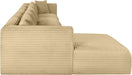 Meridian Furniture - Shaggy 176" Camel Corduroy Performance Fabric Upholstered 5 pc. Sectional - 641Camel-Sec5G - GreatFurnitureDeal