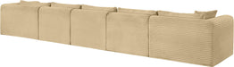 Meridian Furniture - Shaggy 176" Camel Corduroy Performance Fabric Upholstered 5 pc. Sectional - 641Camel-Sec5G - GreatFurnitureDeal