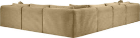 Meridian Furniture - Shaggy 140" Camel Corduroy Performance Fabric Upholstered 6 pc. Sectional - 641Camel-Sec6A - GreatFurnitureDeal