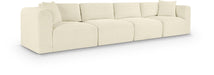 Meridian Furniture - Shaggy 140" Cream Corduroy Performance Fabric Upholstered 4 pc. Sofa - 641Cream-S140 - GreatFurnitureDeal