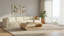 Meridian Furniture - Shaggy 140" Cream Corduroy Performance Fabric Upholstered 4 pc. Sofa - 641Cream-S140 - GreatFurnitureDeal