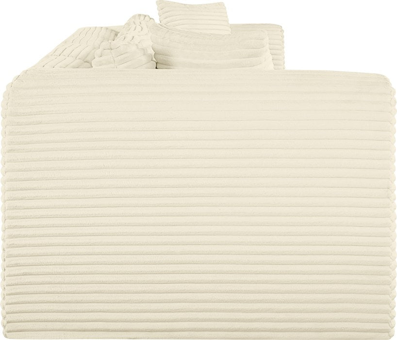 Meridian Furniture - Shaggy 140" Cream Corduroy Performance Fabric Upholstered 4 pc. Sofa - 641Cream-S140 - GreatFurnitureDeal