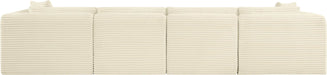 Meridian Furniture - Shaggy 140" Cream Corduroy Performance Fabric Upholstered 4 pc. Sofa - 641Cream-S140 - GreatFurnitureDeal