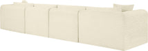 Meridian Furniture - Shaggy 140" Cream Corduroy Performance Fabric Upholstered 4 pc. Sofa - 641Cream-S140 - GreatFurnitureDeal