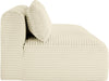 Meridian Furniture - Shaggy 62" Cream Corduroy Performance Fabric Upholstered 2 pc. Armless Loveseat - 641Cream-S62 - GreatFurnitureDeal