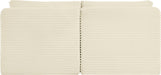 Meridian Furniture - Shaggy 62" Cream Corduroy Performance Fabric Upholstered 2 pc. Armless Loveseat - 641Cream-S62 - GreatFurnitureDeal