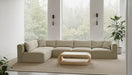 Meridian Furniture - Shaggy 140" Cream Corduroy Performance Fabric Upholstered 5 pc. Sectional - 641Cream-Sec5B - GreatFurnitureDeal