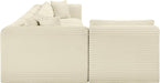 Meridian Furniture - Shaggy 140" Cream Corduroy Performance Fabric Upholstered 5 pc. Sectional - 641Cream-Sec5B - GreatFurnitureDeal