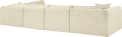 Meridian Furniture - Shaggy 140" Cream Corduroy Performance Fabric Upholstered 5 pc. Sectional - 641Cream-Sec5B - GreatFurnitureDeal