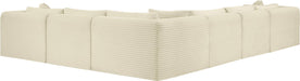 Meridian Furniture - Shaggy 140" Cream Corduroy Performance Fabric Upholstered 6 pc. Sectional - 641Cream-Sec6A - GreatFurnitureDeal