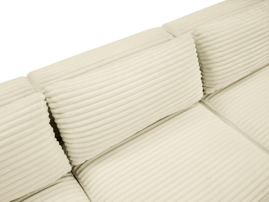 Meridian Furniture - Shaggy 140" Cream Corduroy Performance Fabric Upholstered 6 pc. Sectional - 641Cream-Sec6A - GreatFurnitureDeal
