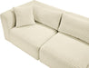 Meridian Furniture - Shaggy 140" Cream Corduroy Performance Fabric Upholstered 6 pc. Sectional - 641Cream-Sec6A - GreatFurnitureDeal